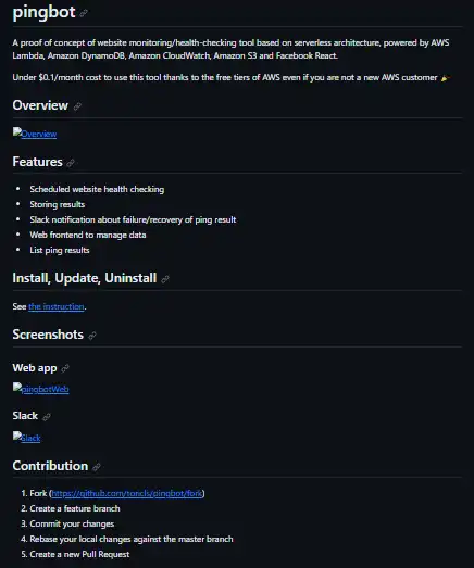 Download web tool or web app pingbot