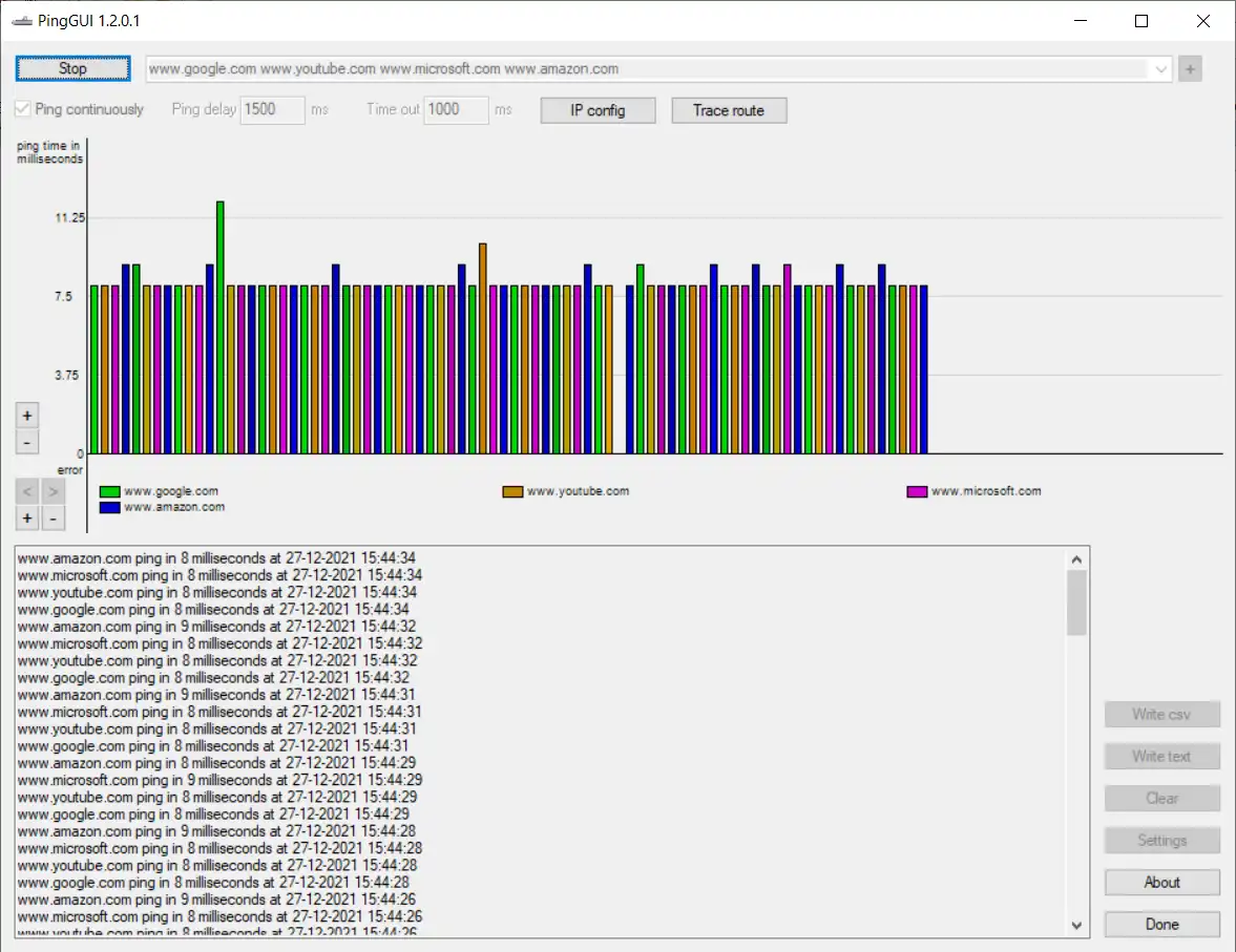 Télécharger l'outil Web ou l'application Web Ping GUI pour Windows