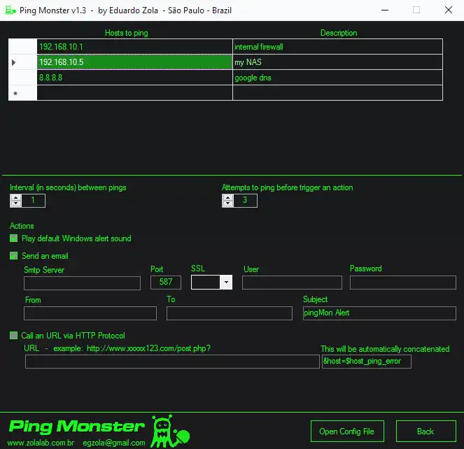 വെബ് ടൂൾ അല്ലെങ്കിൽ വെബ് ആപ്പ് Ping Monster v1.9 ഡൗൺലോഡ് ചെയ്യുക