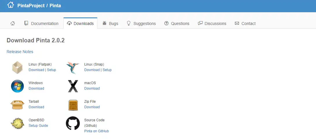 Download web tool or web app Pinta