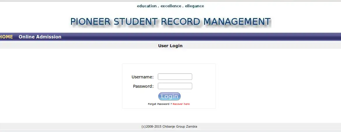 Scarica lo strumento web o l'app web Pioneer University/College System