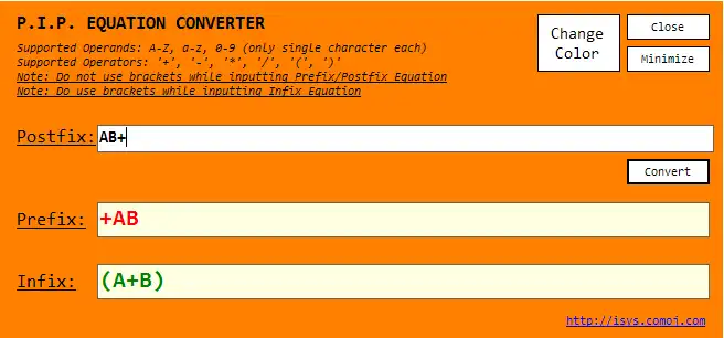 قم بتنزيل أداة الويب أو تطبيق الويب PIP Equation Converter