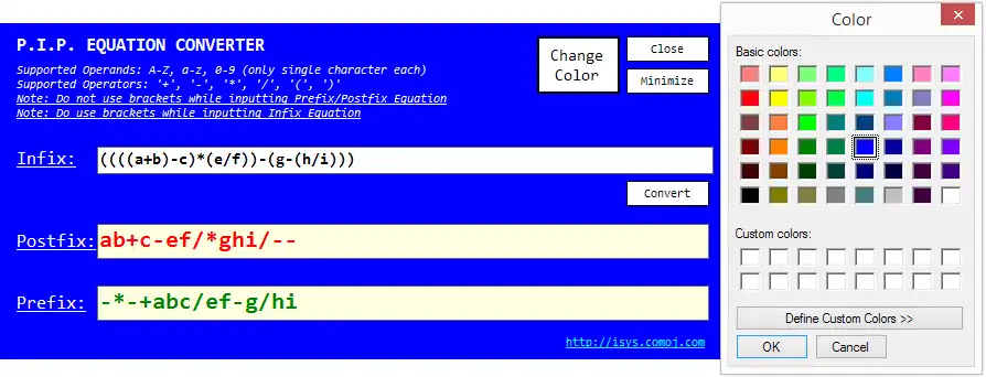 Download web tool or web app P.I.P. Equation Converter