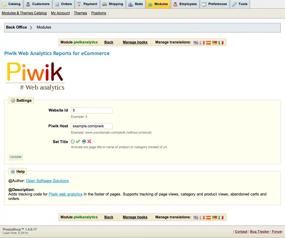 Download web tool or web app piwikanalytics