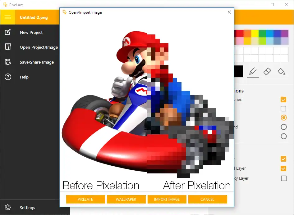 Download web tool or web app Pixel Art