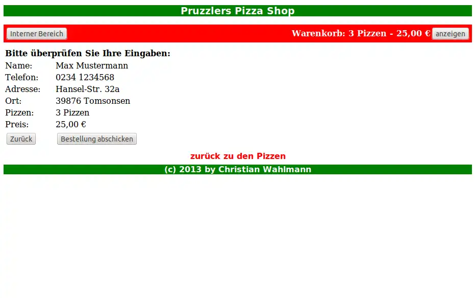 Download web tool or web app pizza-shop