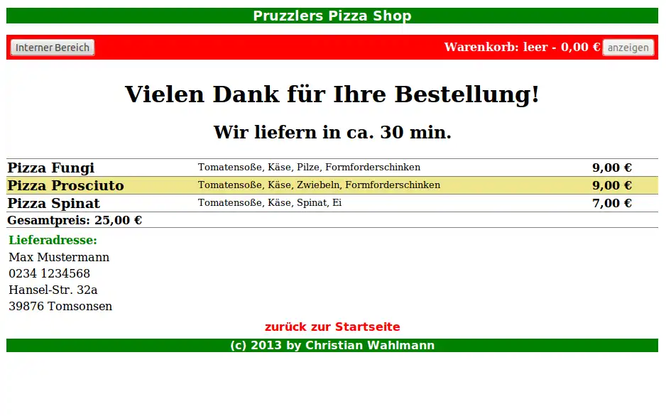 Download web tool or web app pizza-shop