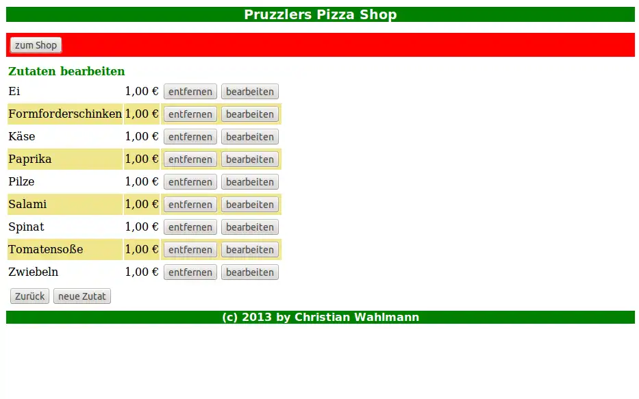 Download web tool or web app pizza-shop