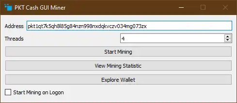 Download web tool or web app PKT Cash GUI Miner