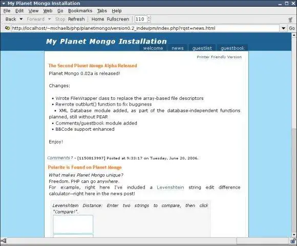 Download web tool or web app Planet Mongo PHP Content Manager