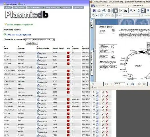 Download web tool or web app Plasmidb