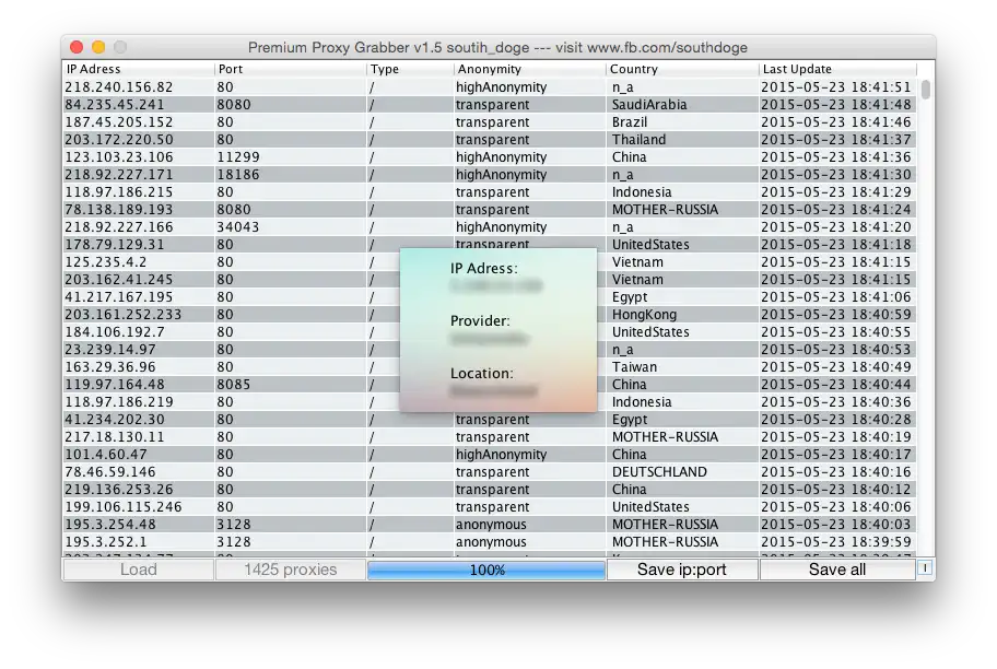 Web aracını veya web uygulaması platformundan bağımsız Proxy Grabber v1.5'i indirin