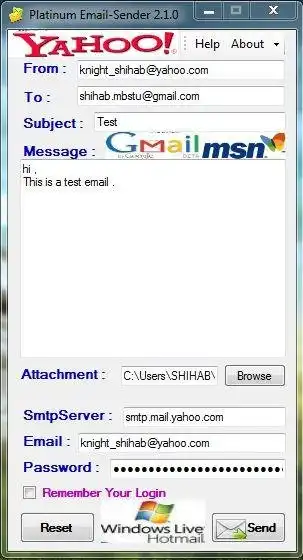 הורד כלי אינטרנט או אפליקציית אינטרנט Platinum Email Sender