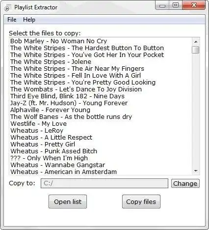 Mag-download ng web tool o web app Playlist Extractor