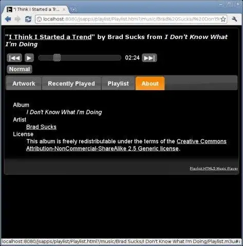 Download web tool or web app Playlist HTML5 Audio Player