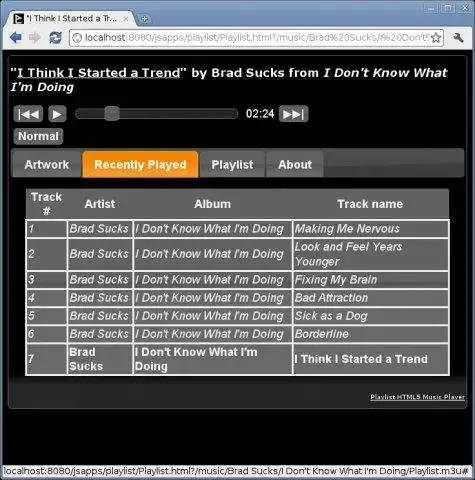 Download web tool or web app Playlist HTML5 Audio Player
