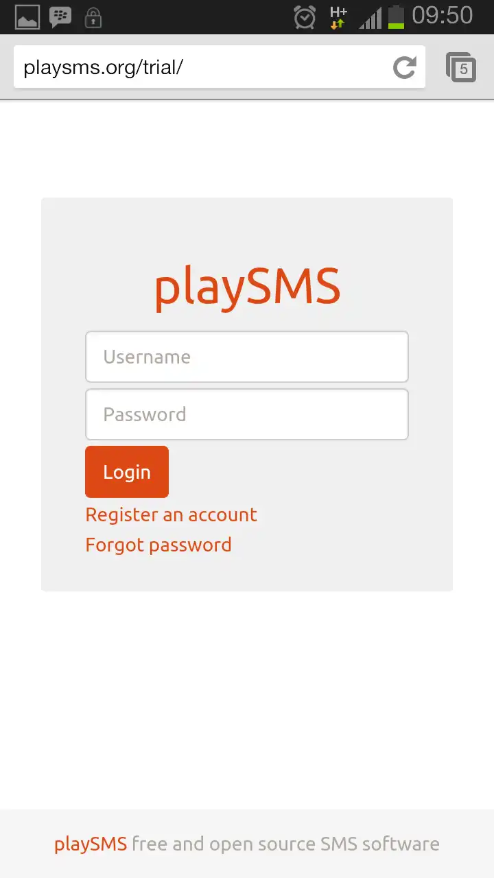 تنزيل أداة الويب أو تطبيق الويب playSMS