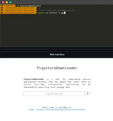 Загрузите веб-инструмент или веб-приложение PlaystoreDownloader