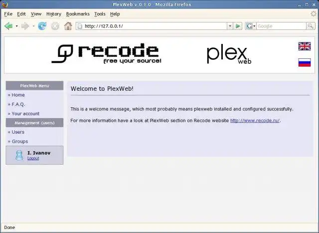 Download web tool or web app PlexWeb