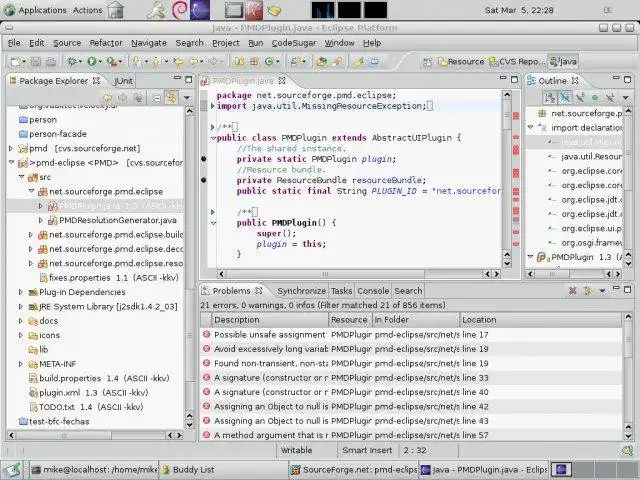 Muat turun alat web atau pemalam PMD eclipse apl web