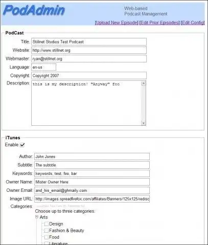 下载网络工具或网络应用程序 PodAdmin - 基于网络的播客管理