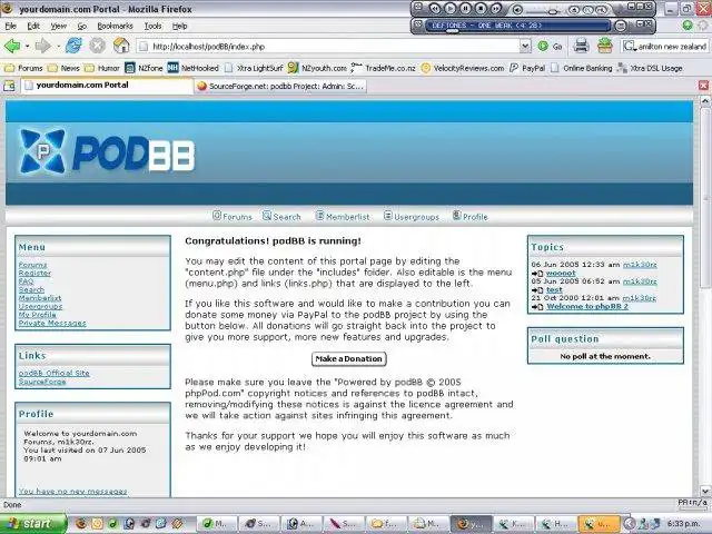 ดาวน์โหลดเครื่องมือเว็บหรือเว็บแอป podBB การแจกจ่าย phpBB แบบแก้ไขล่วงหน้า