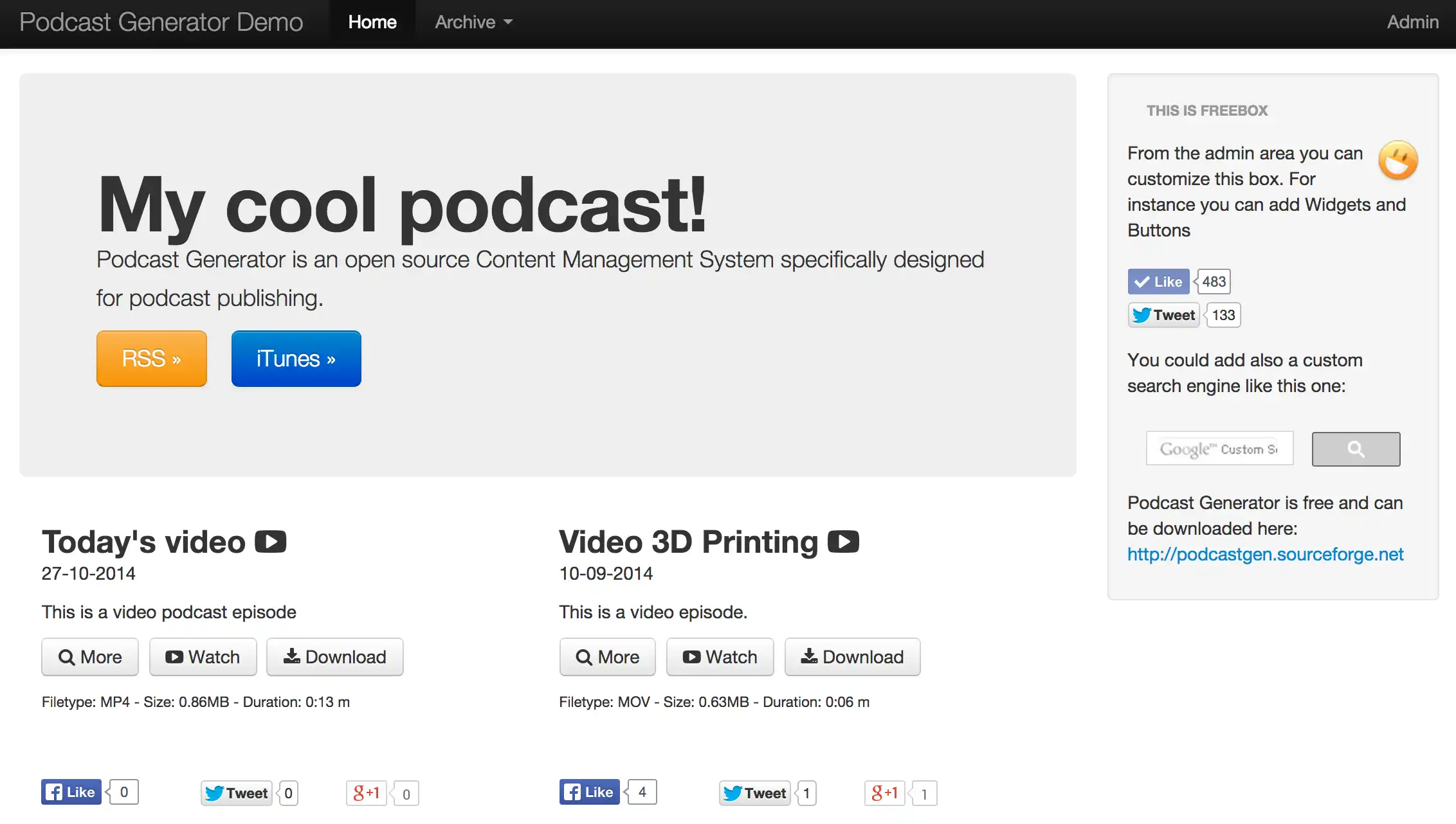 Download web tool or web app Podcast Generator