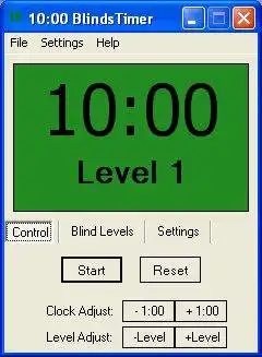 ดาวน์โหลดเครื่องมือเว็บหรือเว็บแอป Poker Blinds Timer เพื่อทำงานใน Windows ออนไลน์ผ่าน Linux ออนไลน์