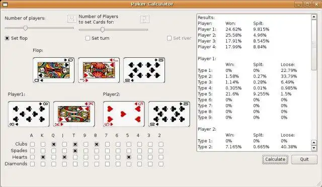 Download web tool or web app poker calculator to run in Linux online