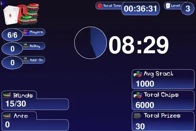 Téléchargez l'outil Web ou l'application Web PokerClock pour fonctionner sous Linux en ligne