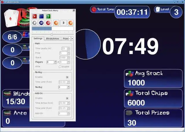 Download web tool or web app PokerClock to run in Windows online over Linux online