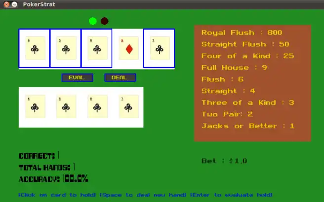 Pobierz narzędzie internetowe lub aplikację internetową PokerStrat - Strategy Trainer, aby działać w systemie Linux online