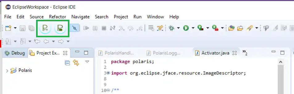 Download web tool or web app Polaris programing with voice in Eclipse