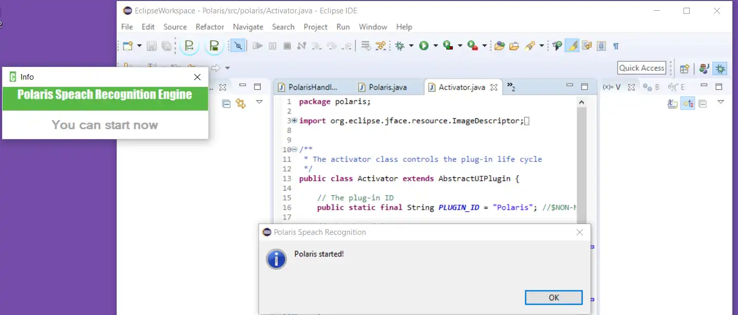 Download web tool or web app Polaris programing with voice in Eclipse