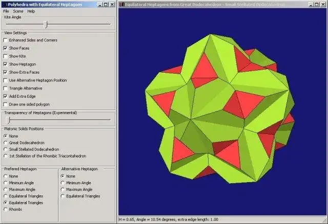 Завантажте веб-інструмент або веб-програму Polyhedra з рівносторонніми семикутниками