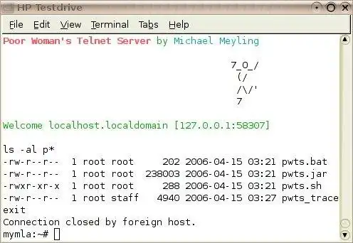 הורד כלי אינטרנט או אפליקציית אינטרנט Poor Womans Telnet Server