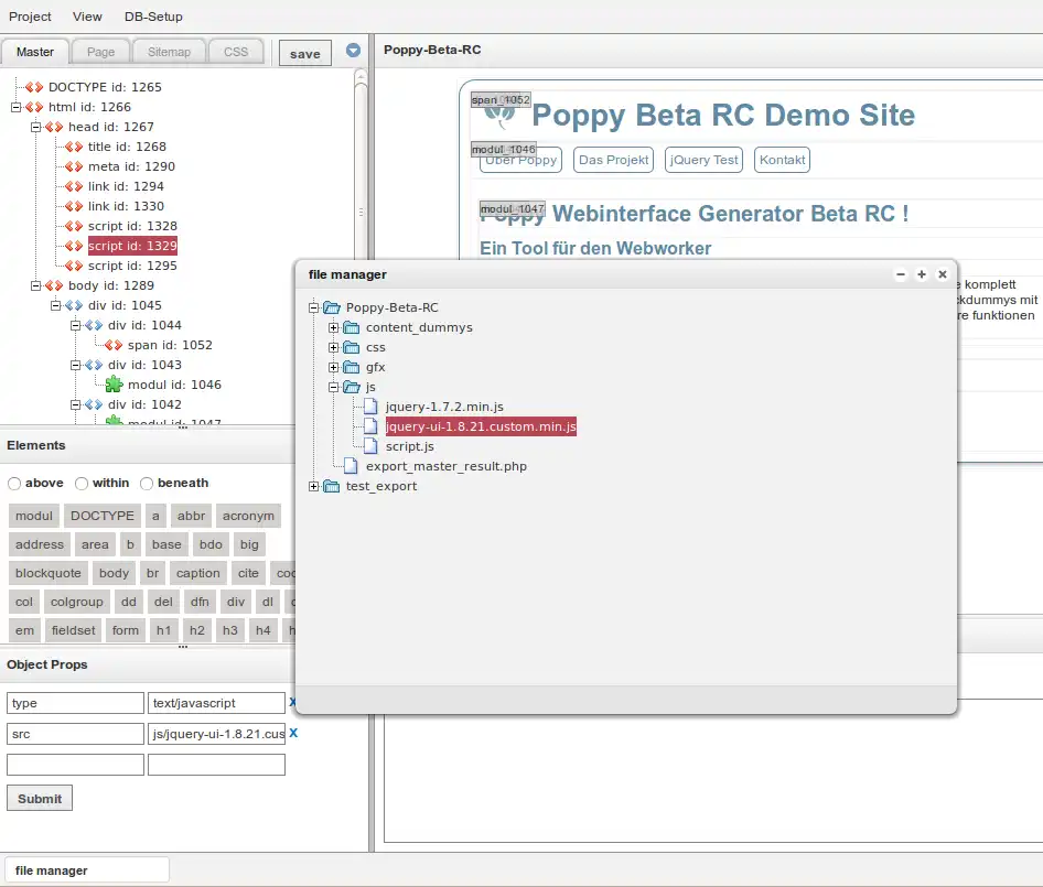 Descargue la herramienta web o la aplicación web Poppy - Generador de interfaz web