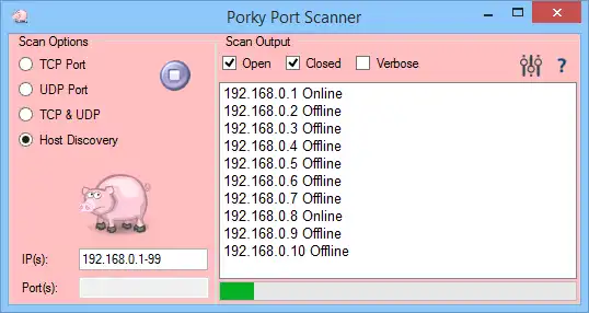Download web tool or web app Porky Port Scanner