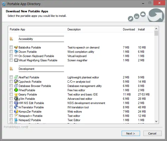 Faça download da ferramenta ou aplicativo da web PortableApps.com