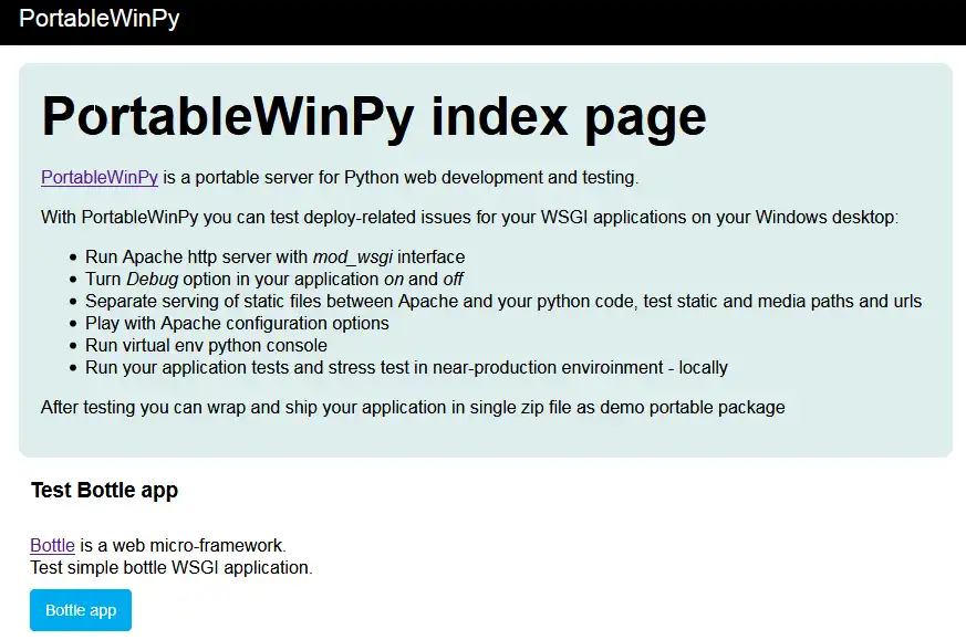 Download web tool or web app PortableWinPy