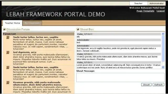 Download web tool or web app Portal based framework