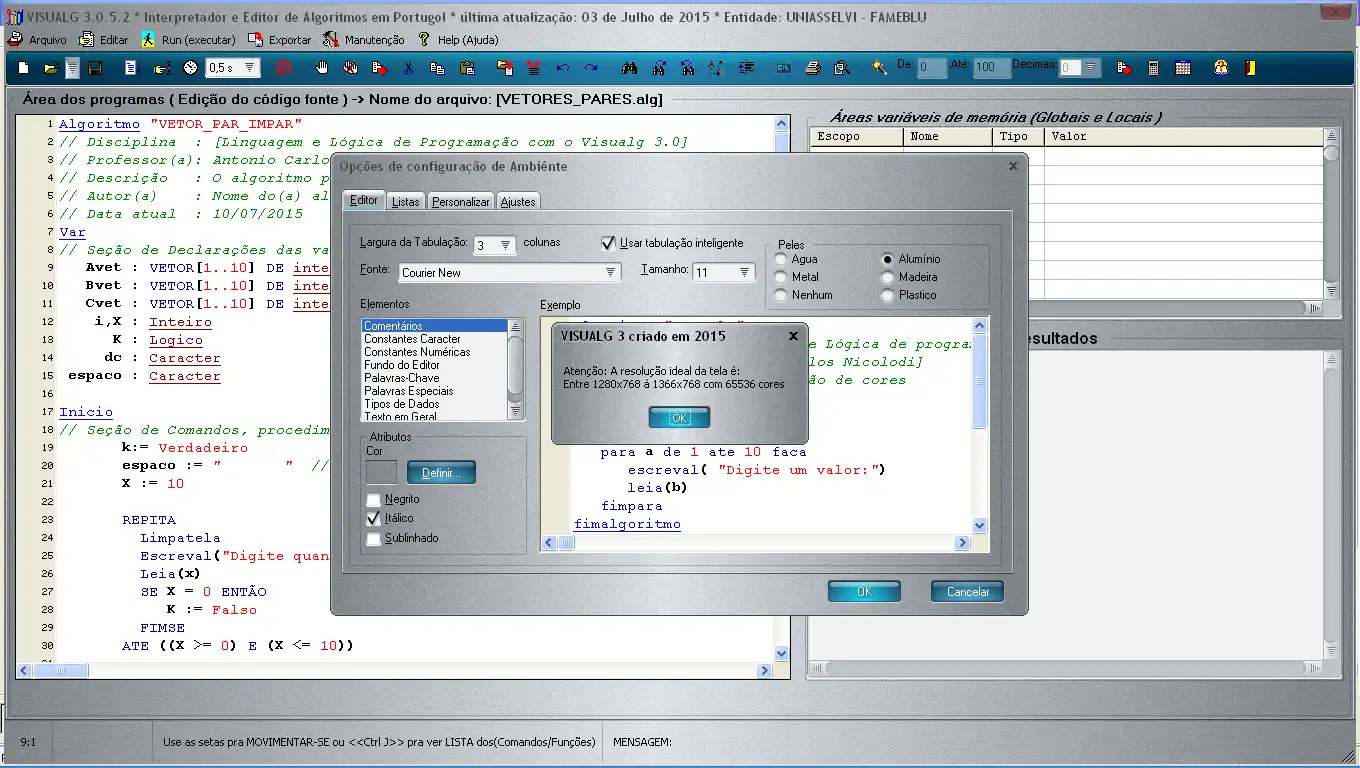 Descargar herramienta web o aplicación web Portugol visualg 3.0