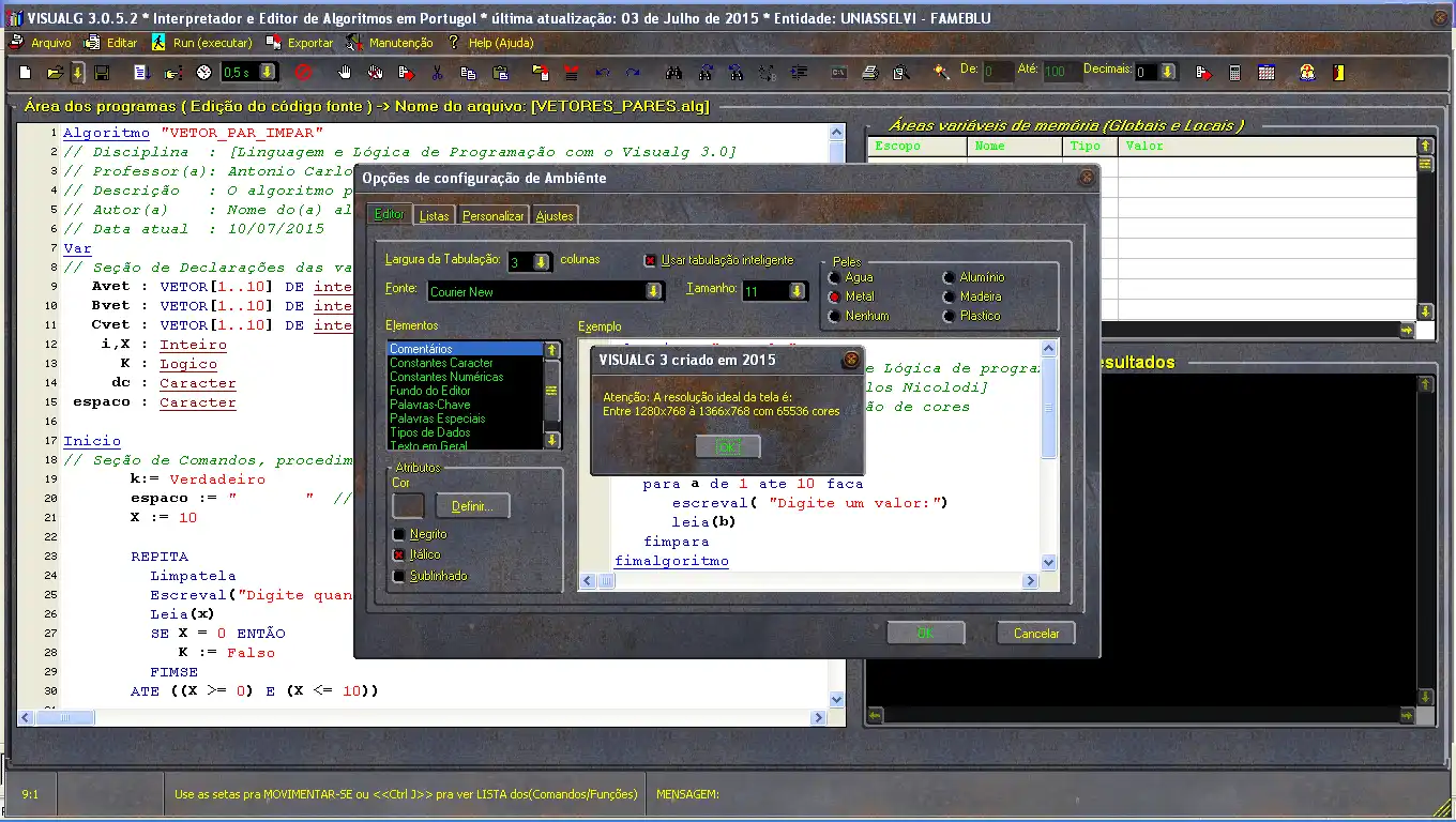 Descargar herramienta web o aplicación web Portugol visualg 3.0
