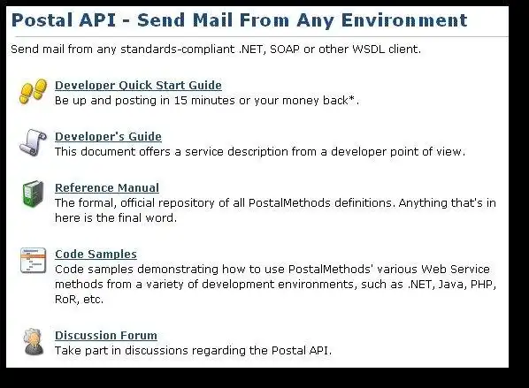 Mag-download ng web tool o web app PostalMethods Letter and Postcard API