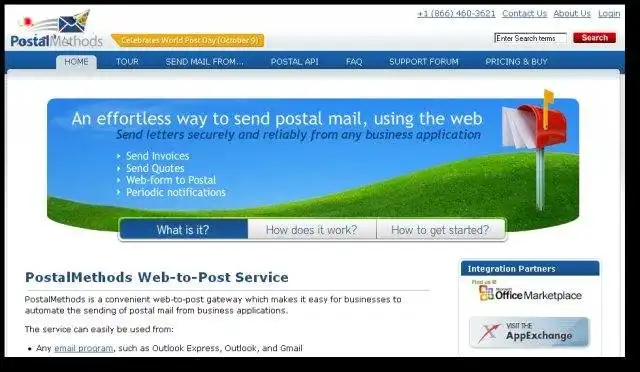 Web aracını veya web uygulamasını indirin PostalMethods Letter ve Postcard API