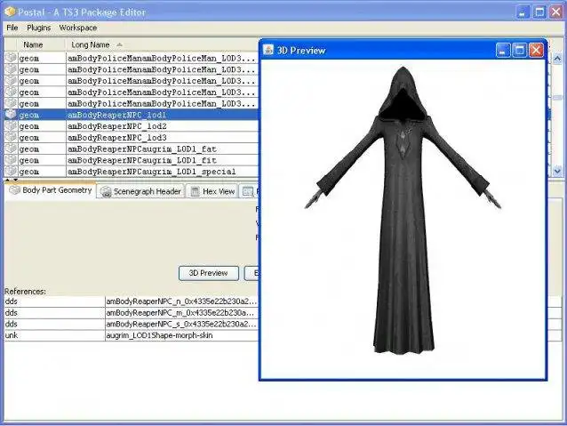 Scarica lo strumento web o l'app web Postal - Sims 3 Package Editor e API per l'esecuzione in Linux online