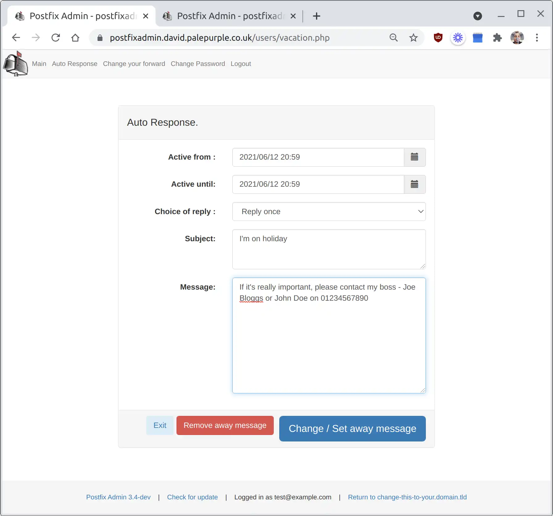 Web-Tool oder Web-App herunterladen PostfixAdmin