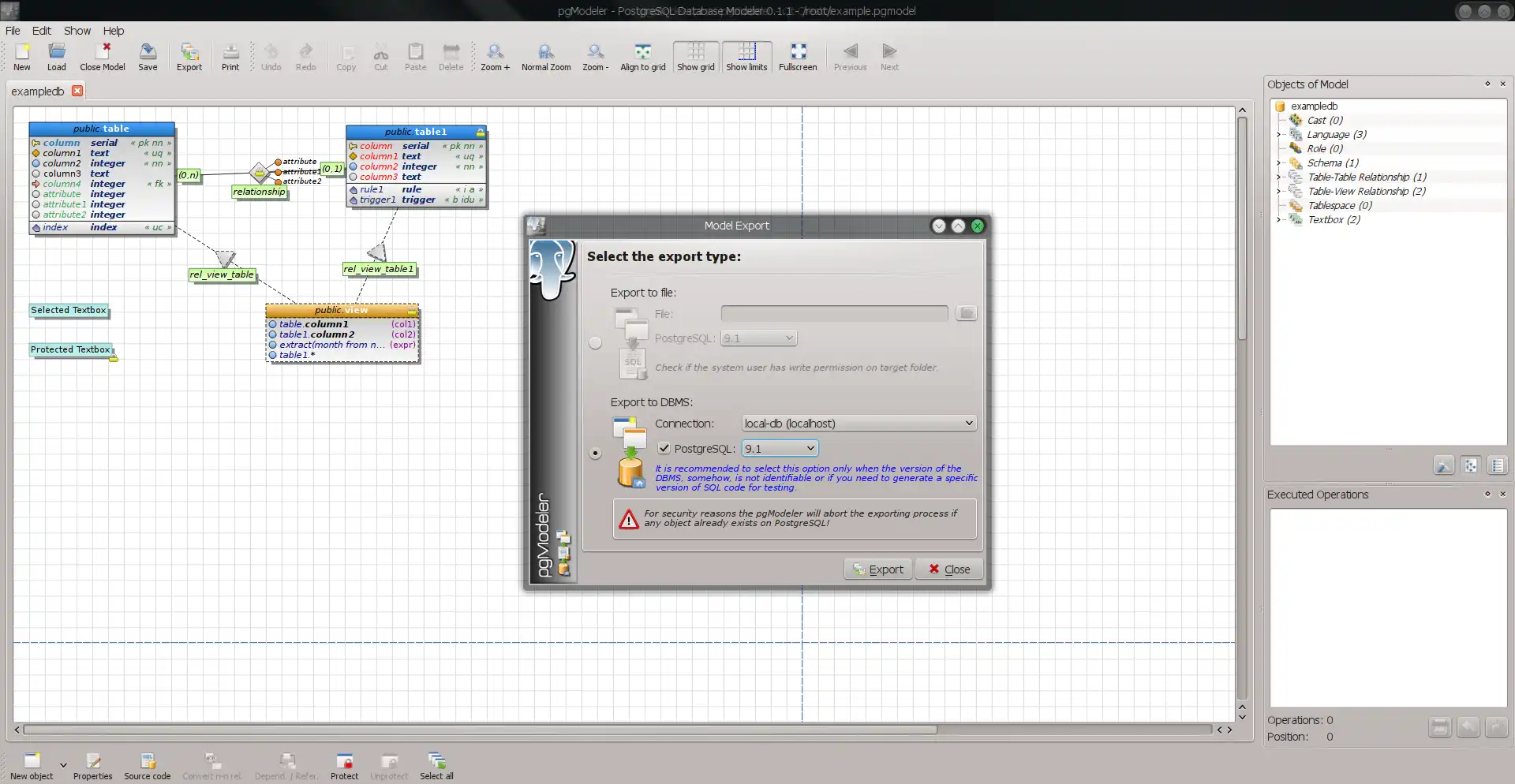 ดาวน์โหลดเครื่องมือเว็บหรือเว็บแอป PostgreSQL Database Modeler