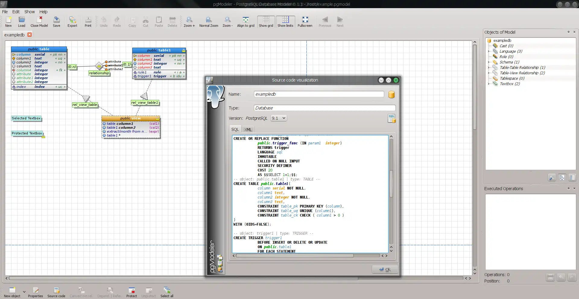 Download web tool or web app PostgreSQL Database Modeler