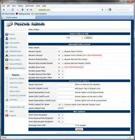 Download webtool of webapp PostVis Admin